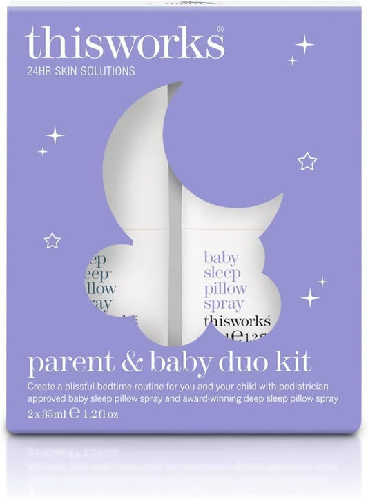 THISWORKS Parent and Baby Sleep Duo Pillow Spray Gift Set, A Blissful Nighttime for You and Your Child, 1 Set