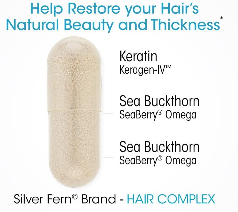 Silver Fern Hair Complex Hair Supplement - Each Bottle Contains a 30-Day Powder Supply - 1 Bottle