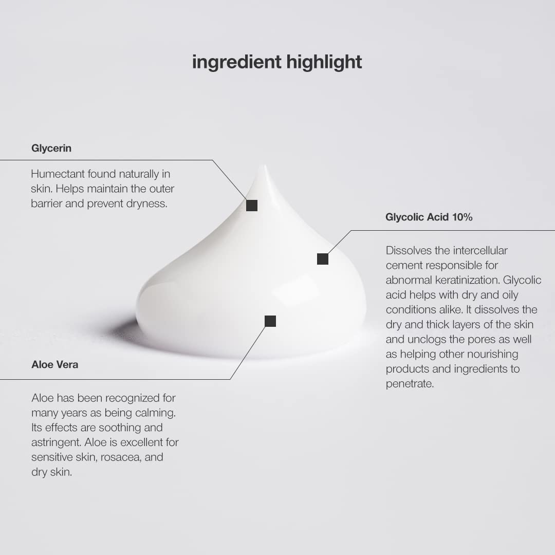 CONTROL CORRECTIVE Gly Lotion 10%, 2.5 Oz - An Exfoliating Facial Moisturizer To Help Reduce Rough Dry Spots, Smooth Wrinkles And Improve Skin Texture, Super Smoothing, Gentle Exfoliation, Softens