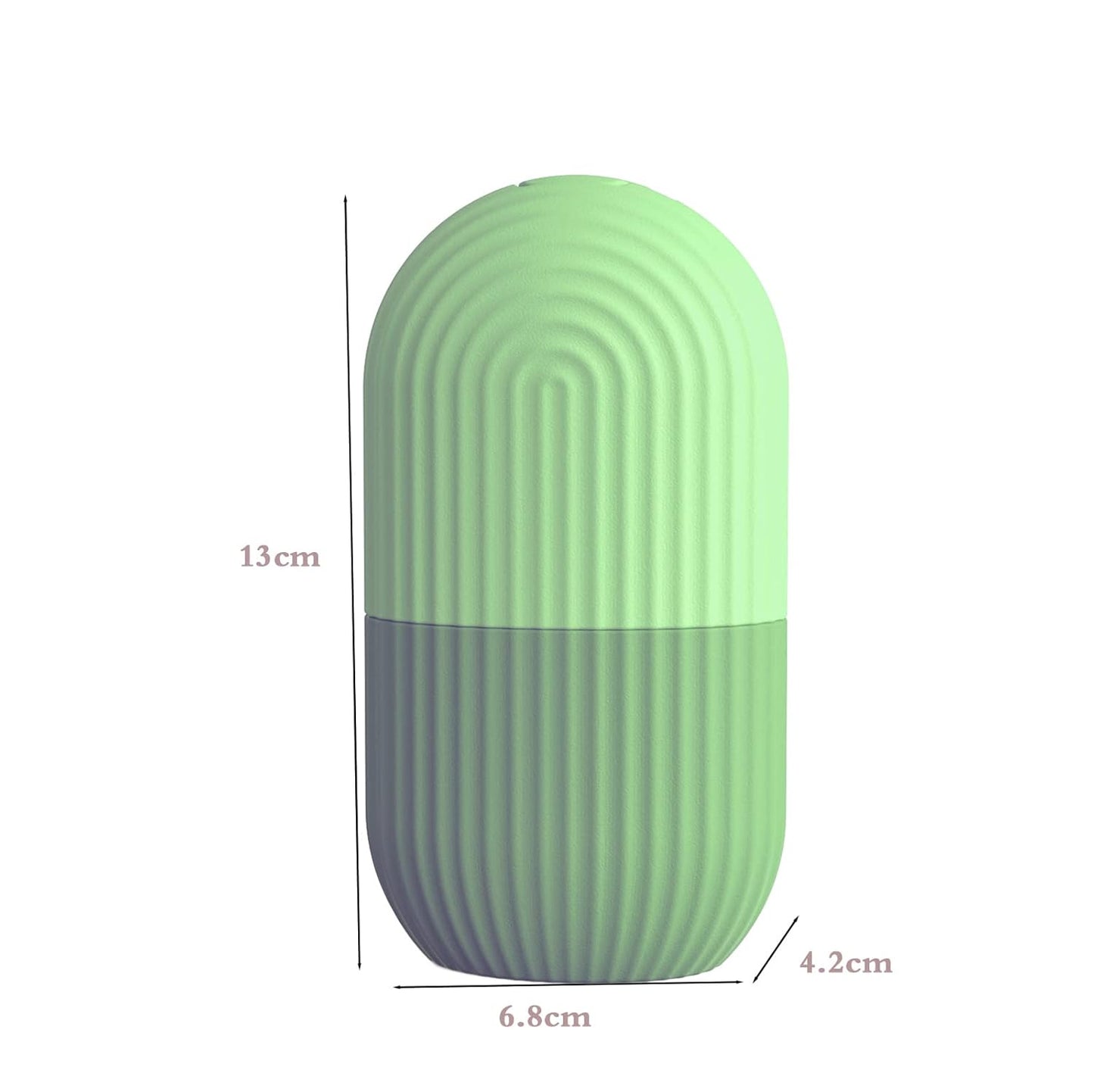 Ice Face Roller, Reusable Silicone Mold Face Massage Eye Facial Beauty Skin Care Tools Apply Ice for Shrink Pores Anti Wrinkle Reduce Puffiness Improve Skin Elasticity, Striped, Green