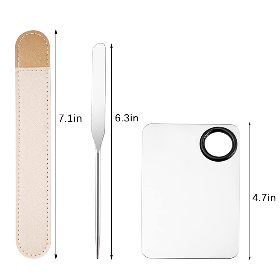 Korean Picasso Makeup Spatula Palette Set for Liquid Foundation, Stainless Steel Mixing Scraper Artist Nail Art Stirring Makeup Tool