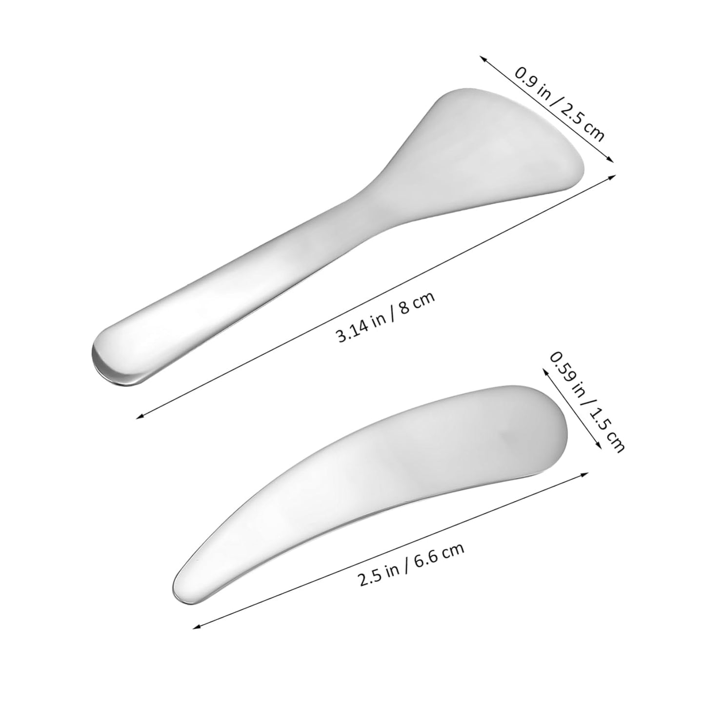 Compact Beauty Spatula Set - 2pcs Reusable Metal Makeup Scoop - Ideal for Lotions - Moisturizers and Creams - Essential Skincare Tool for Facial Care and Cosmetic Use
