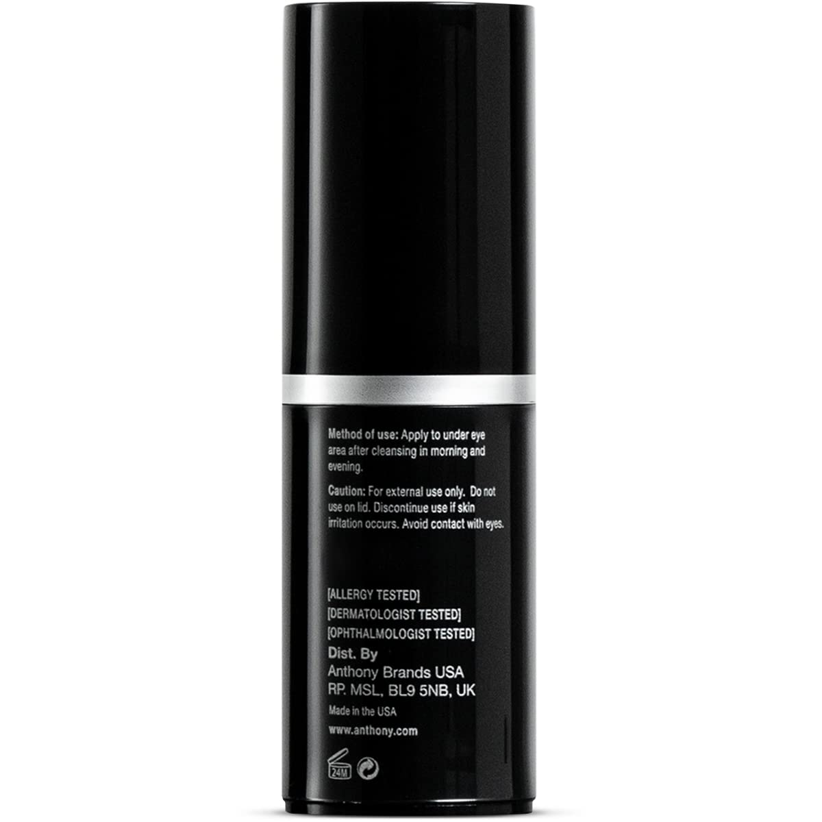 Anthony High Performance Eye Cream. Anti-Aging Continous Moisture with Vitamin A, C, and E, Caffeine, Jojoba, and Squalane. Reduces Puffiness and Appearance of Dark Circles and Fine Lines (0.5 Fl Oz)
