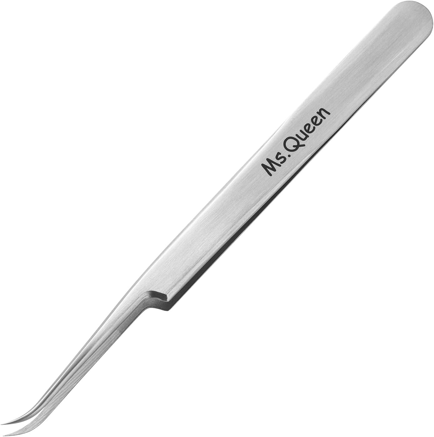 Ms.Queen Eyelash Extension Tweezers,Professional Curved Pointed Isolation Tweezers for Classic Individual Volume Mink Lash Extensions