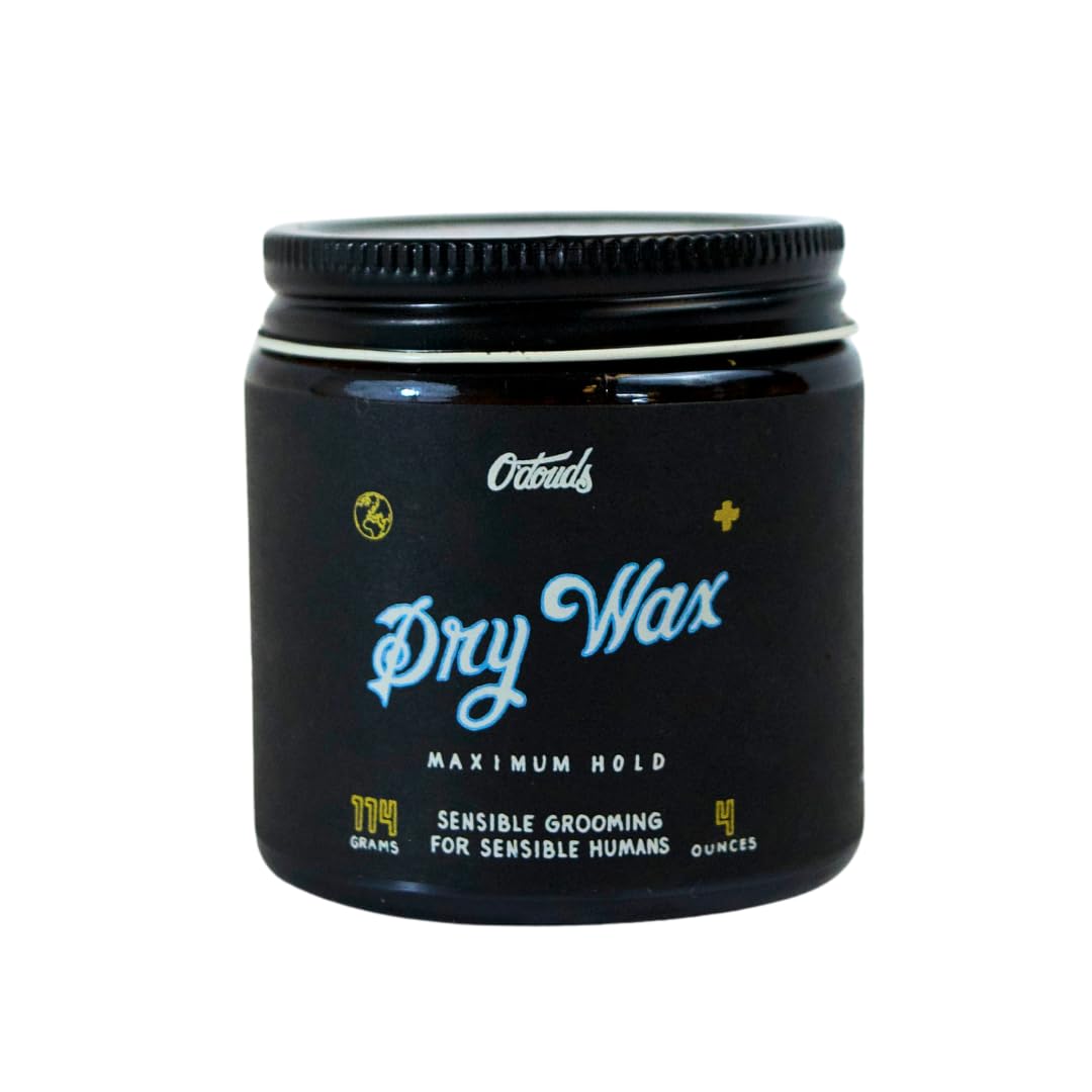 O'Douds Dry Wax - Natural, Dry & Malleable Styling Hair Wax - Strong Hold with a Neutral Finish - Bergamot & Green Tea Scent (4oz.)