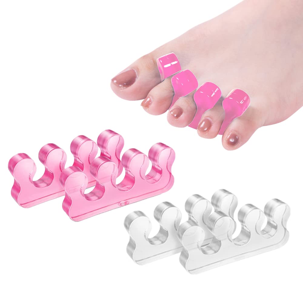Toe Separators for Bunion & Nail Polish Application - Orthopedic Gel Material Toe Spacers for Toenail Separation, Soft Pedicure Tools