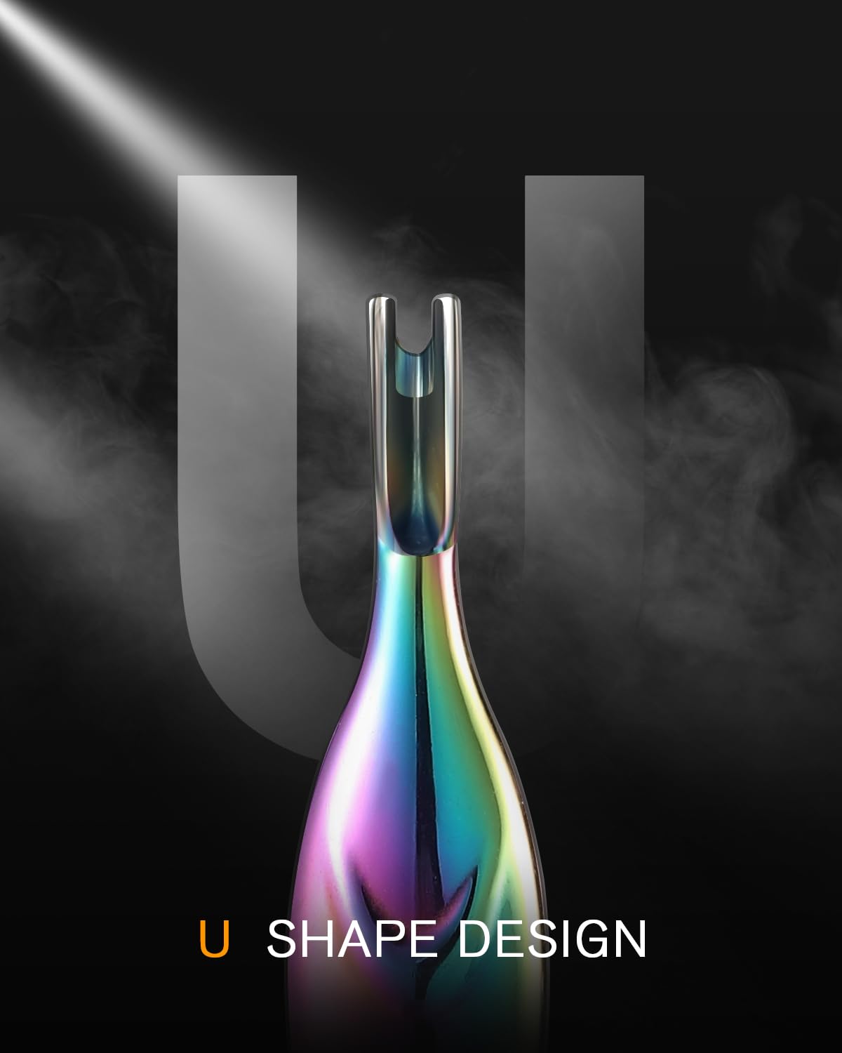 FERYES Cuticle Pusher with Fork, 2-in-1 Cuticle Trimmer Nail Care Tool, Stainless Steel Cuticle Remover Tool for Manicures and Pedicures -Rainbow