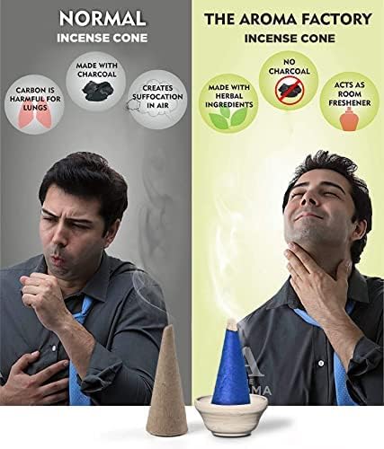 The Aroma Factory Organic Incense Dhoop Cones 3x30 Cones Jute Gift Set with Holder (Exotic Healing)