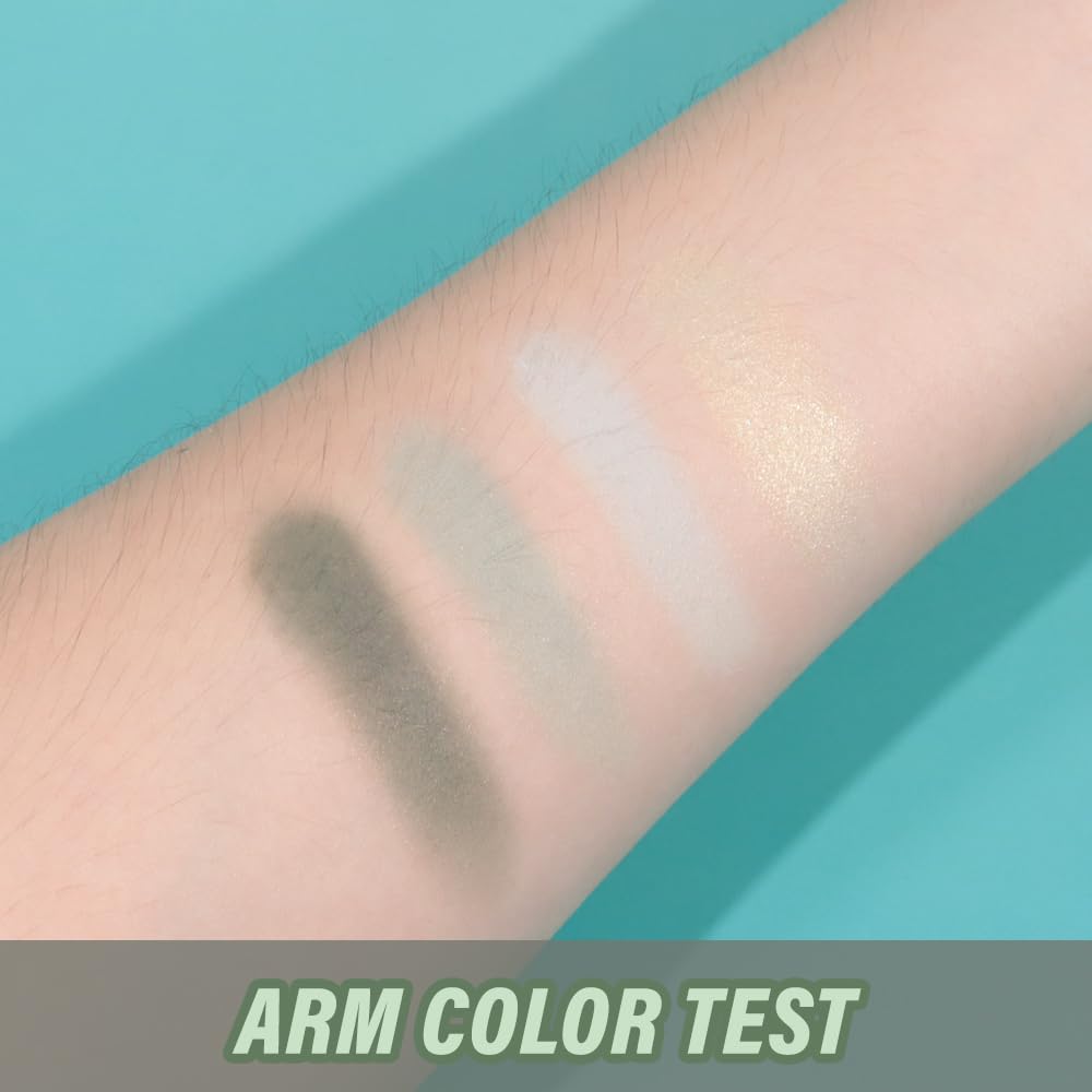 Light Green 4Colors Eyeshadow Makeup Palette,Mint Green Natural Neutral Powde Eye Shadow Palettes for Older Women,Long Lasting Naturing-Looking,Lightweight,Waterproof,Eye Makeup Kit Travel Size,Vegan