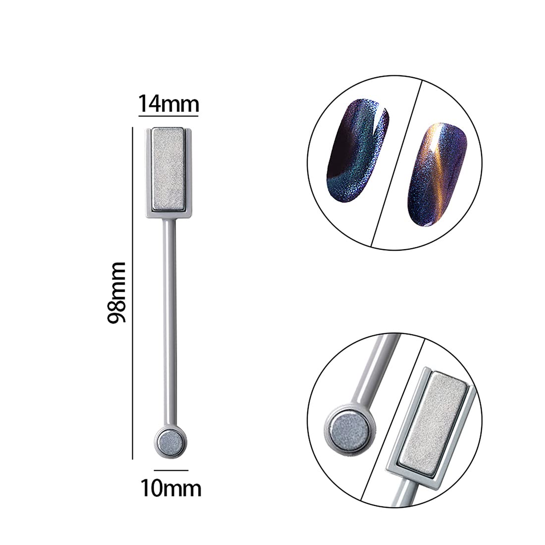 15 Pcs Nail Magnet Tool Set Magnet Plate Wand Board Magnetic Pen Stripe Nail Magnet Double Ended Magnet Wand Magnet Stick for Cat Eye Gel Polish Nail Art