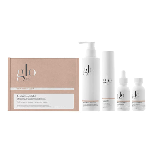 Glo Skin Beauty Brighten + Glow Elevated Essentials Set - Cleanse, Brighten & Hydrate, Targets Dullness, Dark Spots & Sun Damage