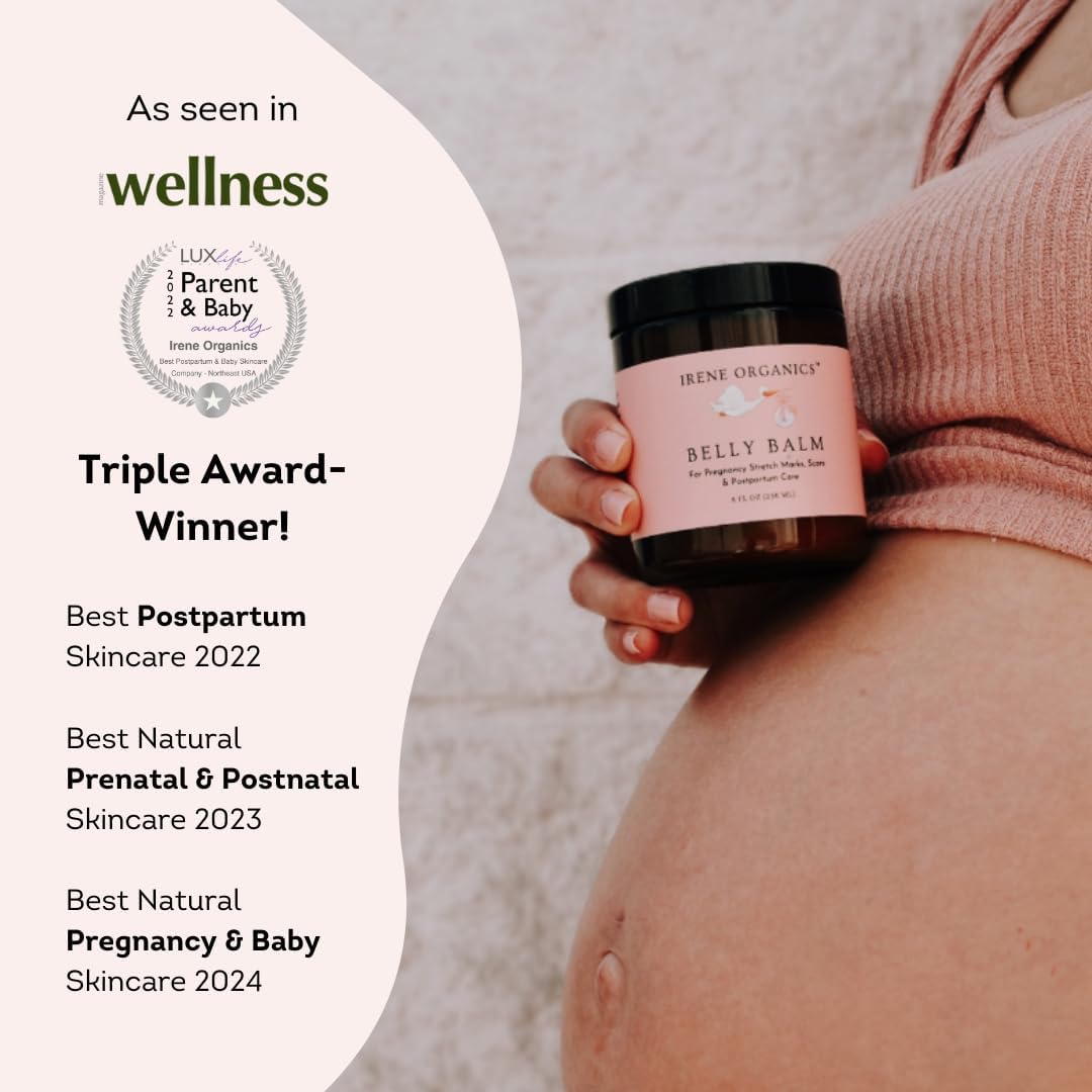 Belly Bundle by Irene Organics - Organic Belly Butter and Oil for Pregnancy Stretch Mark Prevention and Treatment - Award Winning Skincare For Pregnancy and Postpartum - Mother's Day Gift Set (Small)