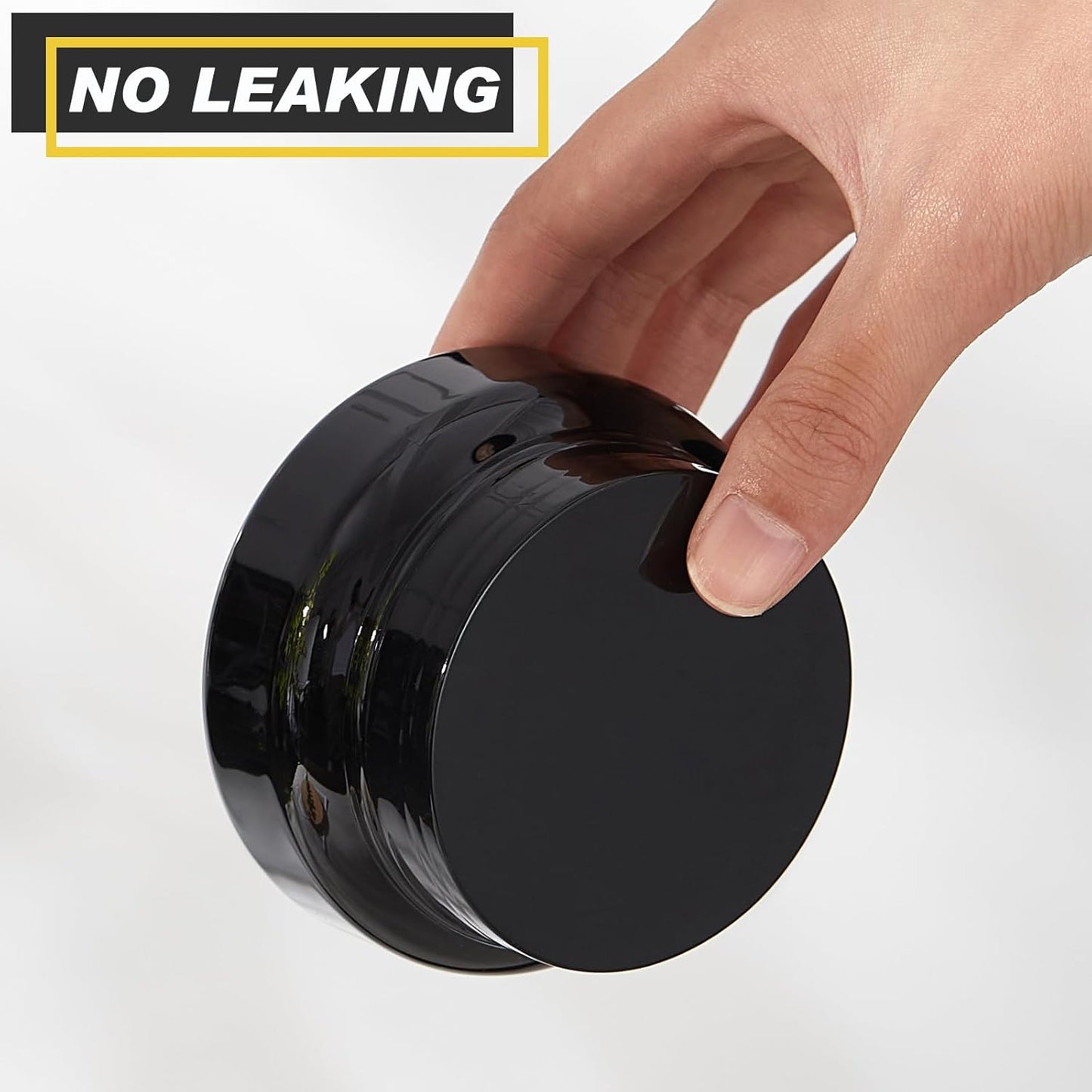 Tessco 24 Pack Plastic Jars with Lids Labels Empty Clear Plastic Jars Round Refillable Cosmetic Containers Body Butter Containers Bulk Sugar Scrub Bottle for Make Up(5 oz,Black)