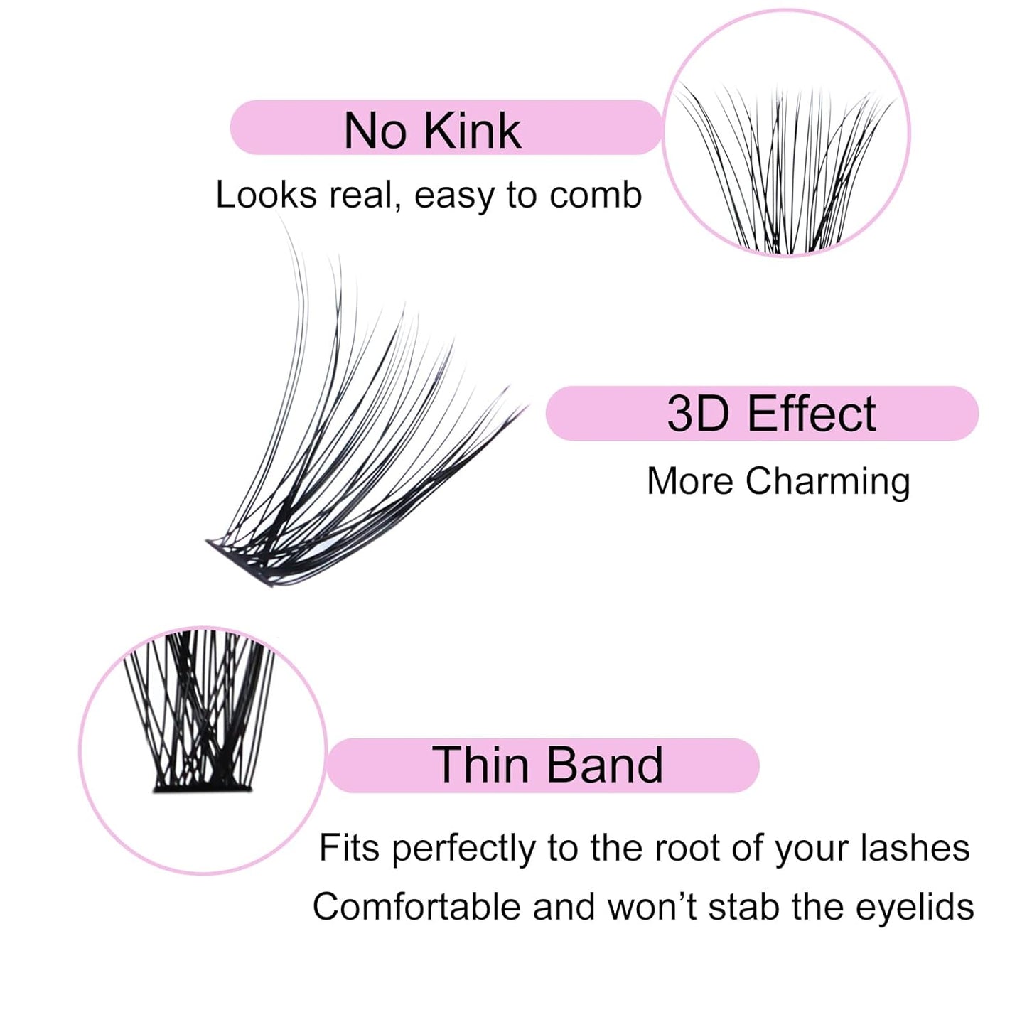 Lash Clusters LAUBESS Individual Lashes Waterproof Eyelash Clusters Mixed Tray Cluster Eyelash Extensions Soft Cluster Lashes for Beginners(40D-0.05D-9-16)