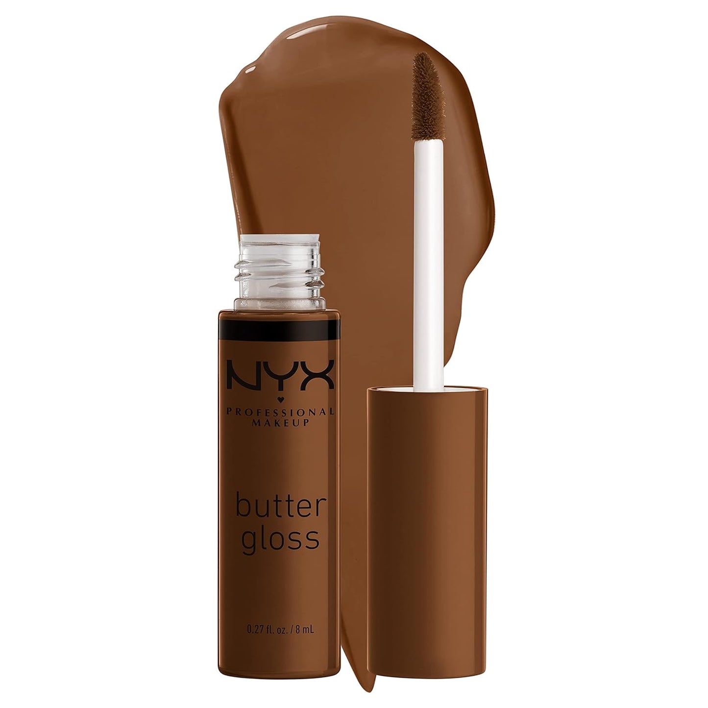 NYX PROFESSIONAL MAKEUP Butter Gloss Brown Sugar, Non-Sticky Lip Gloss - Caramelt (Medium Brown) (Pack of 2)