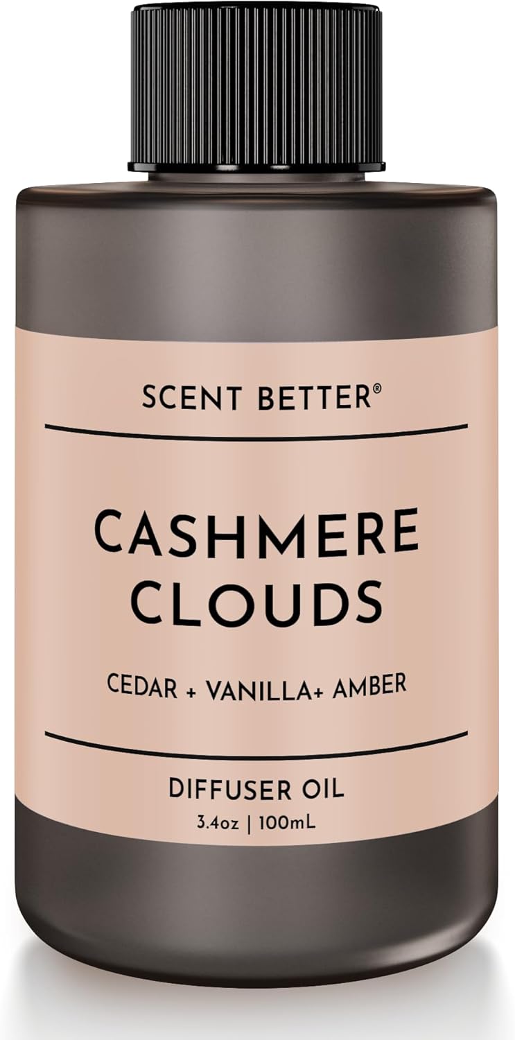 Scent Better Cashmere Clouds Aroma Essential Oil Blend: an Aromatherapy Blend of Cedar, Vanilla, and Amber for Ultrasonic Diffusers & Nebulizers (3.3 Fl Oz, 100 mL)