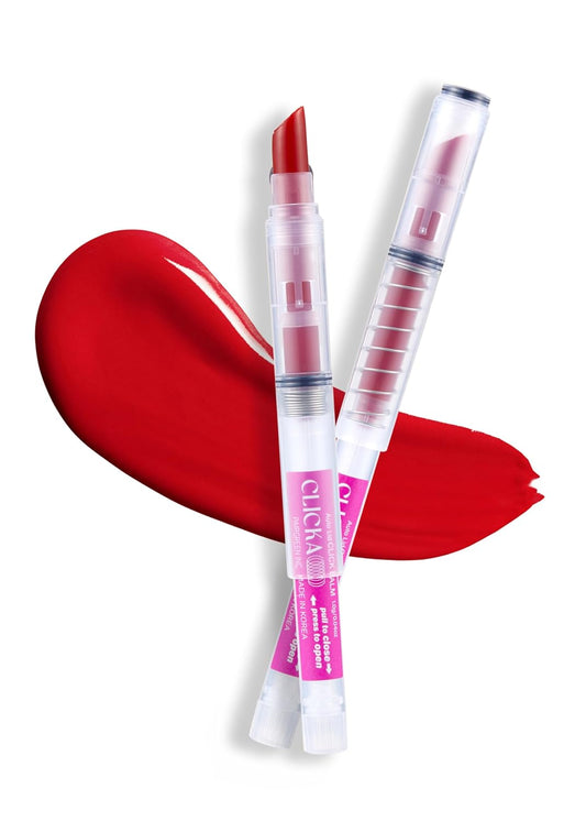 One-Touch Retractable Tinted Lip Balm, Moisturizing Lip Gloss with Menthol (Real Redberry) Korean Lip Care