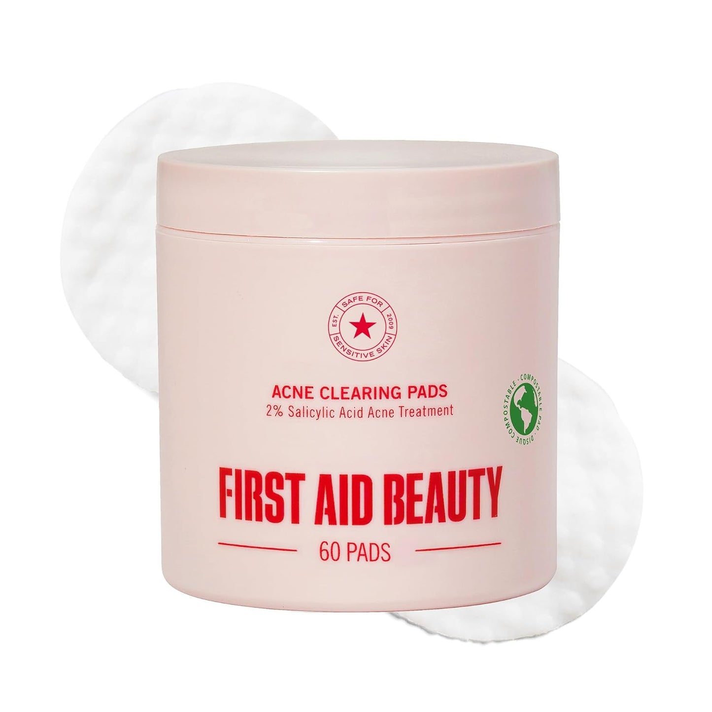 First Aid Beauty Acne Pads for Face - Maximum Strength Acne Treatment - 2% Salicylic Acid Pads Treat Without Drying, (60-ct)