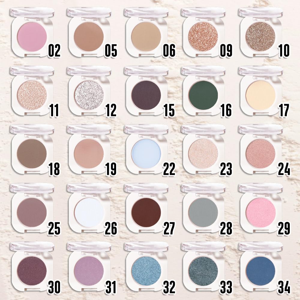Nude Beige Single Matte Eyeshadow Makeup, Neutral Powde Eye Shadow for Women, Smoky Beige Matte Singles Eyeshadow Palette Pigmented Waterproof,sombras para ojos,Girls Monochrome Eyeshadows Gift