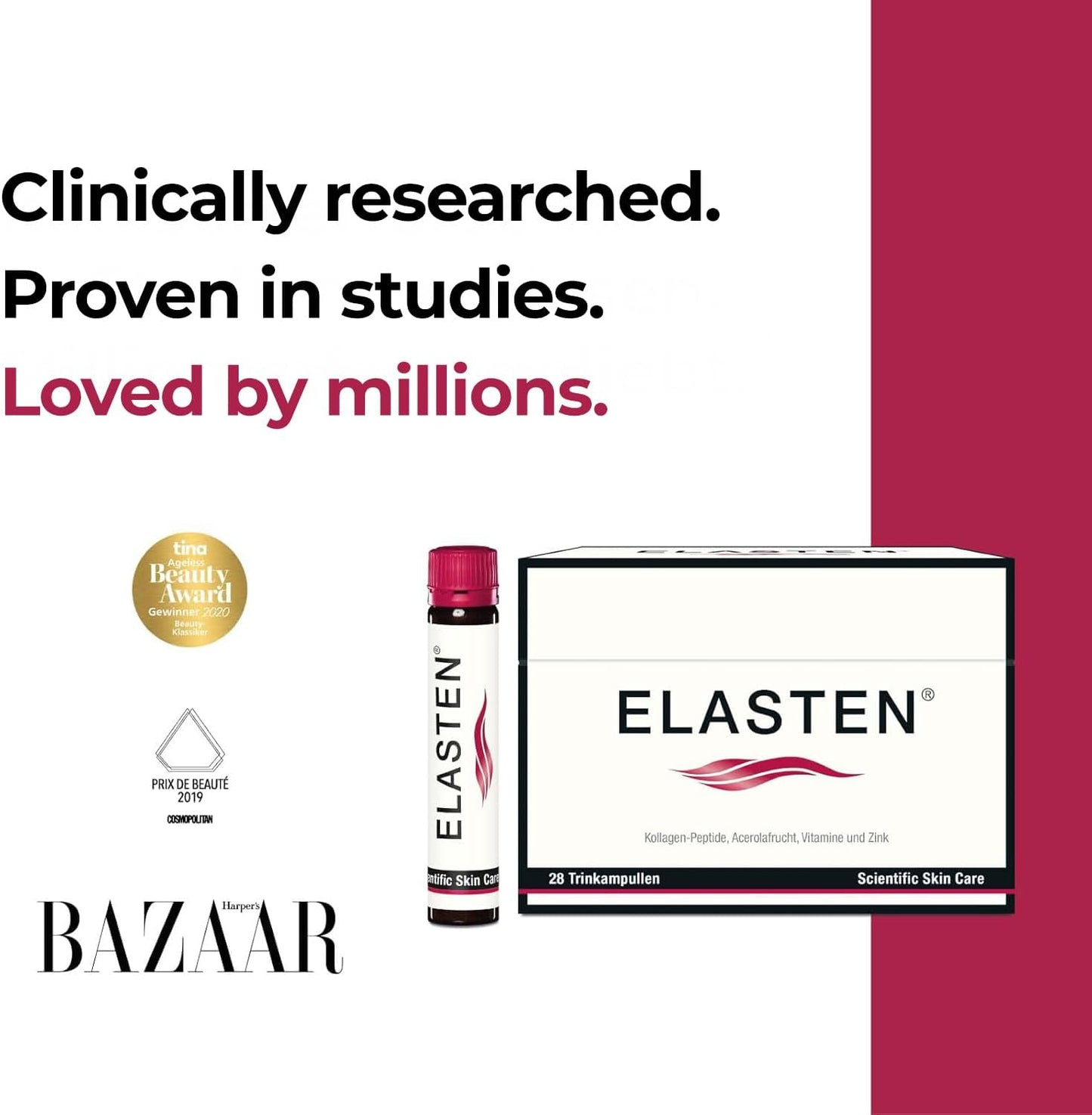 Clinically Tested Collagen Complex for Radiant Skin from Within – Reduces Fine Lines – Supports Connective Tissue – 28 Liquid Collagen Ampoules (0.85 Fl Oz / 25ml Each)