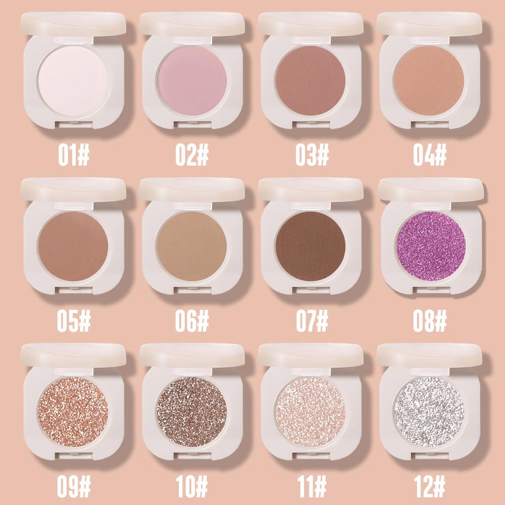 Pressed Single Matte Eyeshadow Palette Makeup, Matte Burly Wood eyeshadow For Women, Pigmented Waterproof Sombras Para Ojos, Single Pressed Powder Vegan, Talc, Paraben & Cruelty Free(04)
