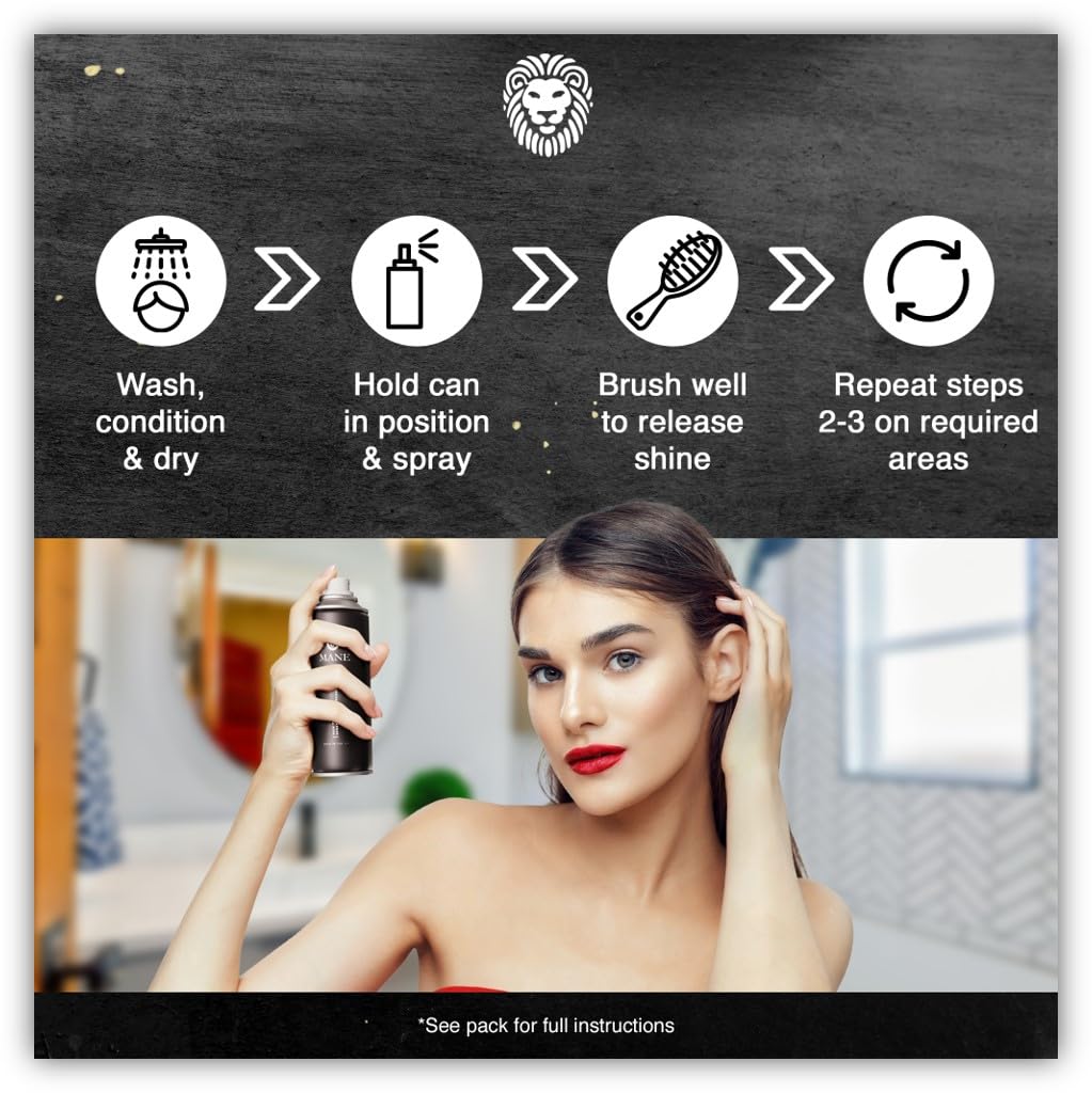 Hair Thickening Fiber Spray by Mane (200 ml, Medium Brown)