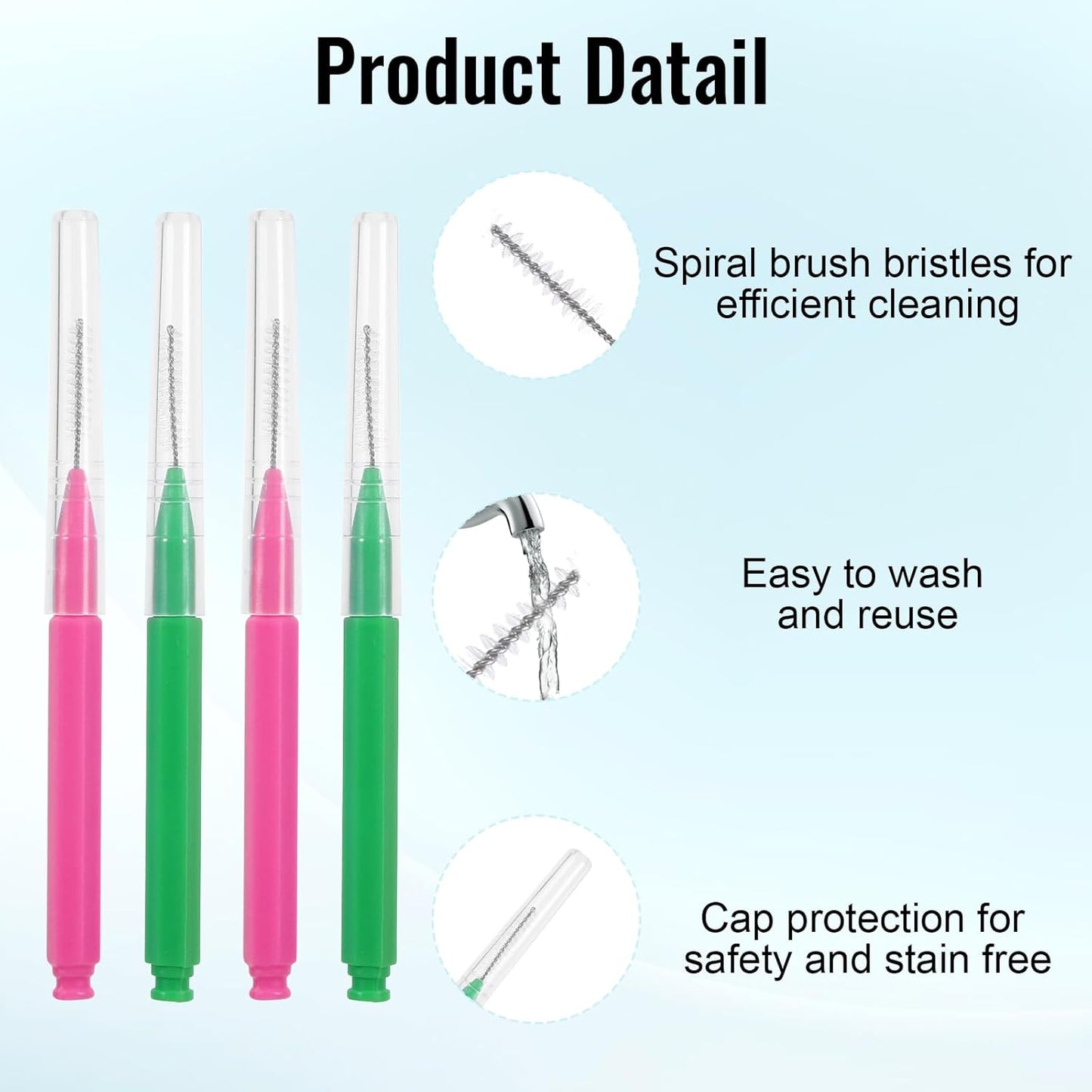 50pcs Shower Head Cleaning Brush, Denser Spiral Bristles Shower Head Cleaner Picks, Tiny Crevice Cleaning Brush for Small Holes, Nozzle Unclogger Pipe Cleaners Household Clean Tools Anti-Clogging