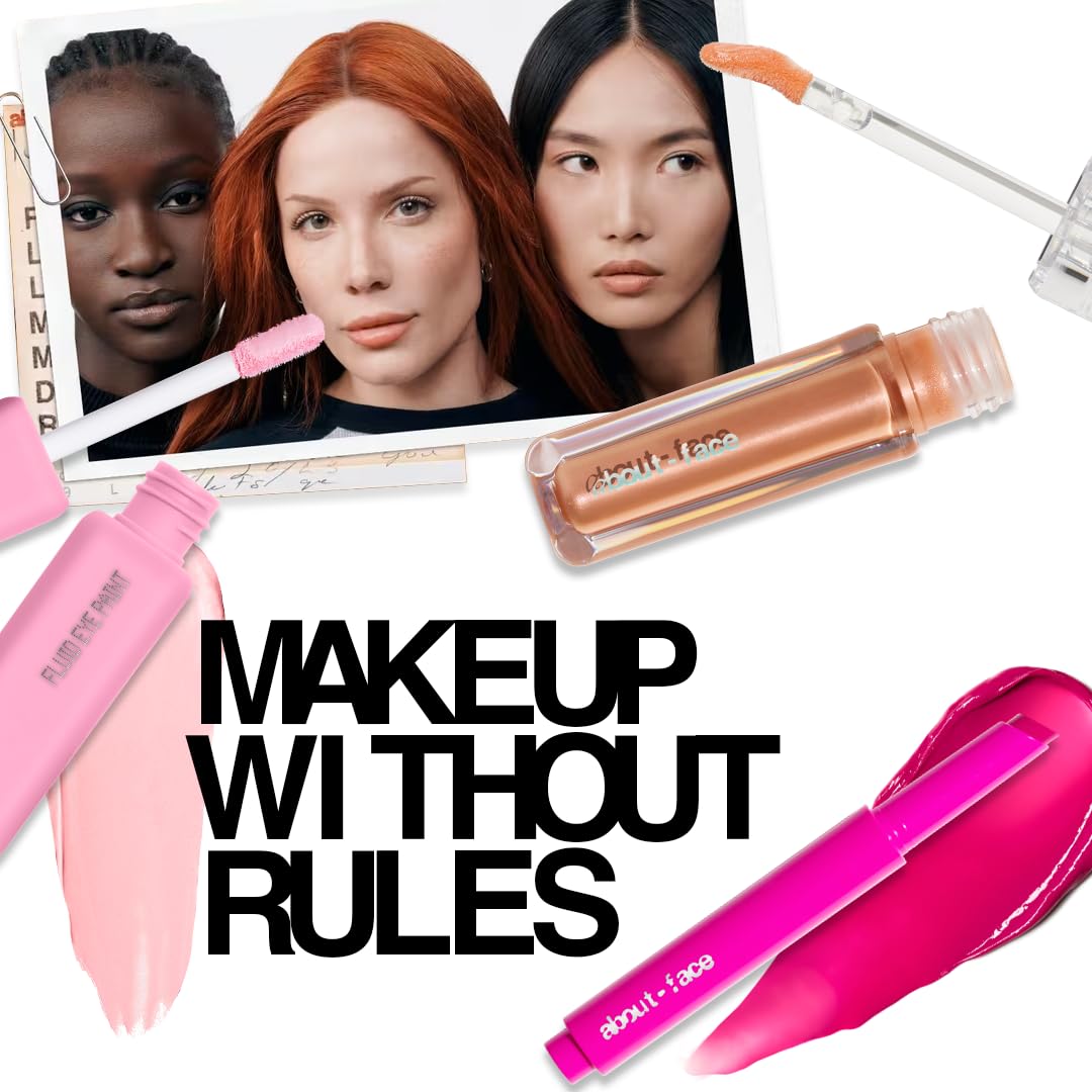 about-face Light Lock Lip Gloss Bitter Half – Non-Sticky, High-Shine Lip Oil Gloss with Coconut Oil, Peppermint & Lavender – Vegan, Cruelty-Free, Clean Beauty – 0.21 oz (Rich Espresso)