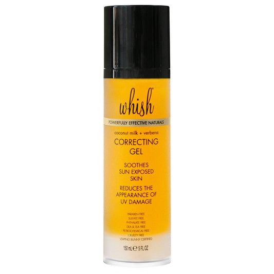 Whish Coconut Milk + Verbena Correcting Gel - Soothes sun exposed skin, reduces the appearance of UV damage, Moisturizes & Corrects with Organic Aloe & Manuka Honey