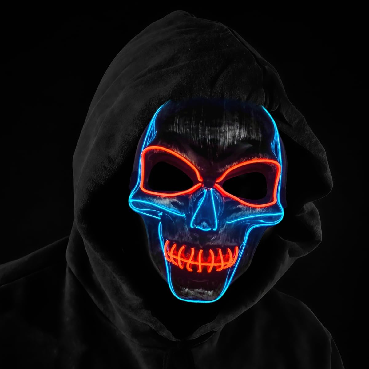 OceanWings Halloween Mask LED Light up Costumes Scary Mask for Party Supplies Favor