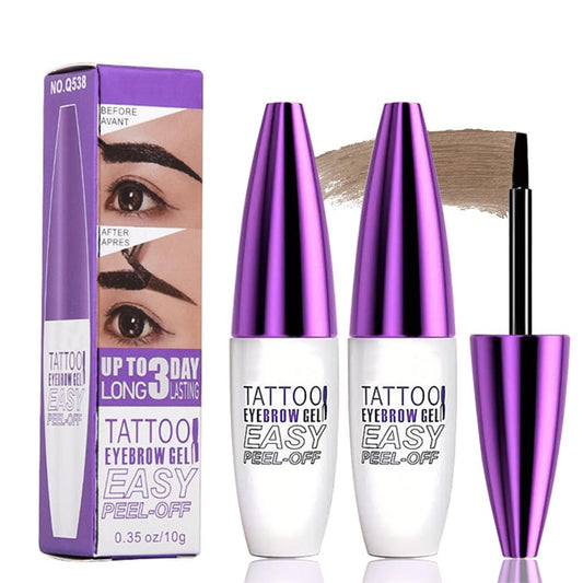2Pcs Light Brown Peel Off Brow Tint Gel - Waterproof & Sweatproof Tattoo Effect, Transfer-Resistant Multi-Day Wear, All Skin Types Mother’s Day Gift Set