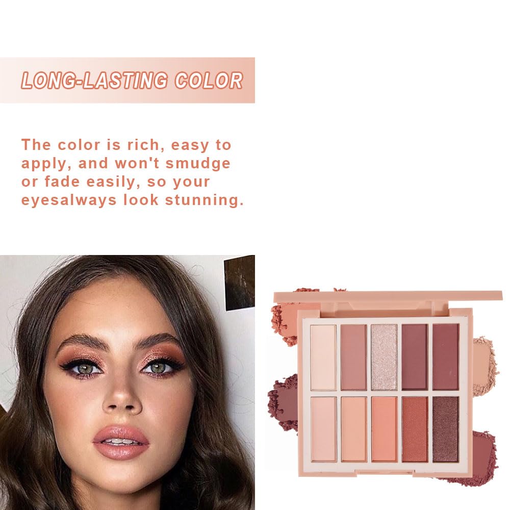 Neutral Natural Eye Shadow Palette,Matte Nude Pink Brown Naked Cream Eyeshadow Palette,Make Up Pallets for Women Natural Eyeshadow for Eyes Long Lasting Naturing-Looking