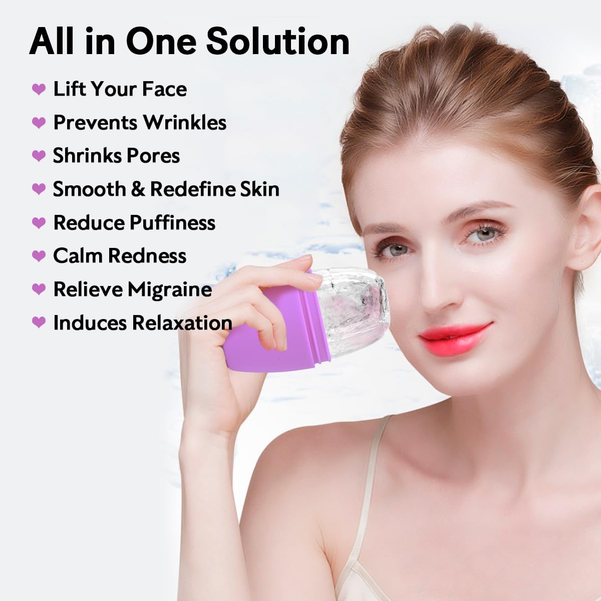 LATME Ice Cube Roller for Face Eyes,Reusable Silicone Ice Mold,Womens Gifts,Face Massager Roller Puffiness Migraine Pain Relief and Minor Injury