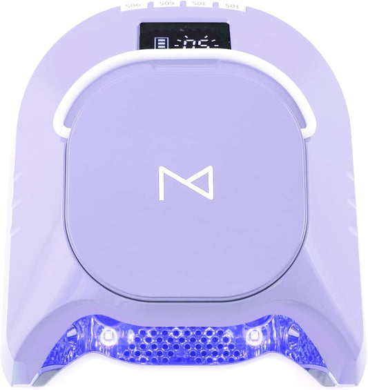 M - GlowPro Professional Hybrid 86W Wireless Rechargeable UV LED Nail Curing Lamp Cordless Nail Dryer for Gel Nails, Manicure, Pedicure (Purple)