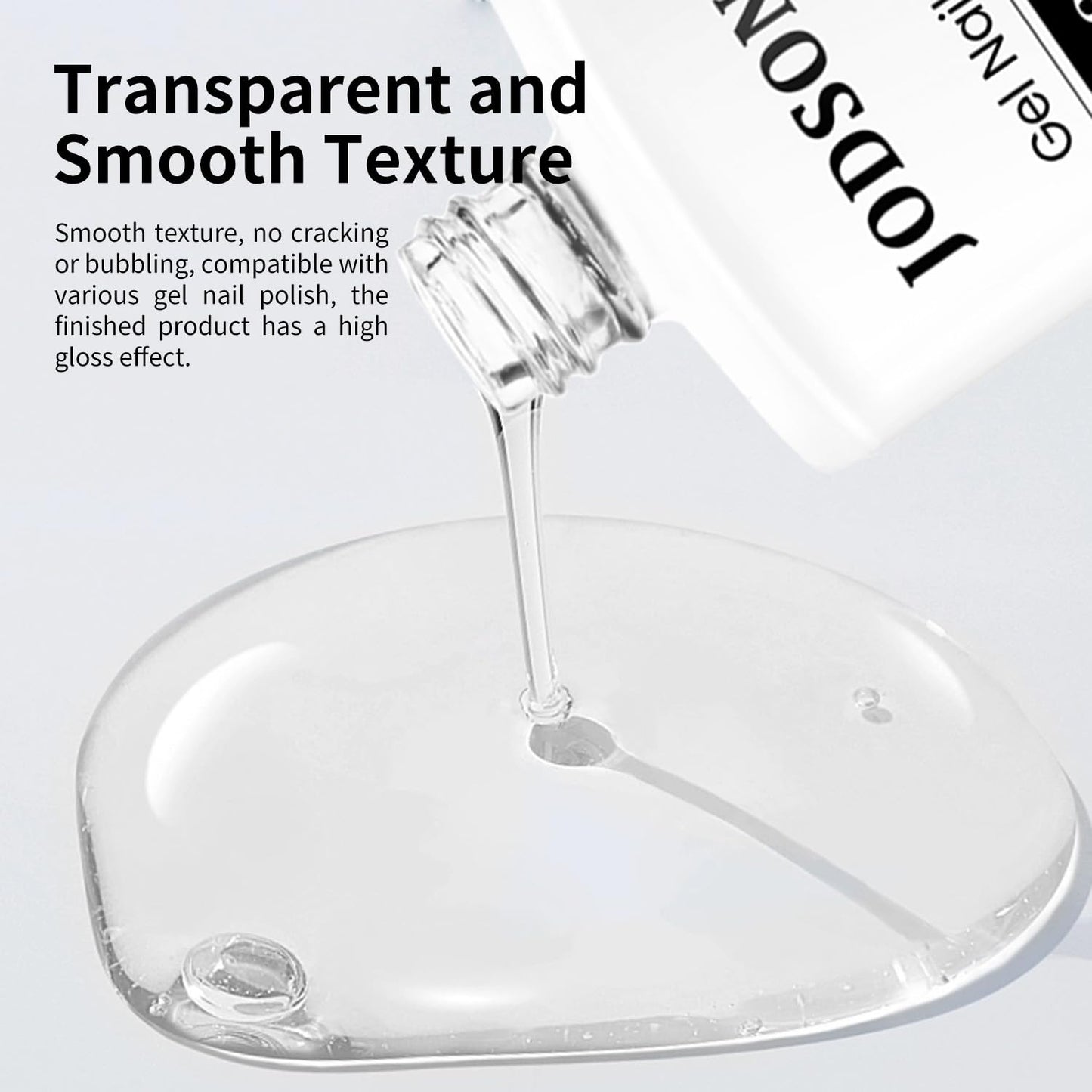 JODSONE 2 Bottles 18ml Top Coat Base Coat Gel Polish Set Compatible for Nail Salon Bright Surface, Girl Gift and At Home DIY Need U V Lamp Curing