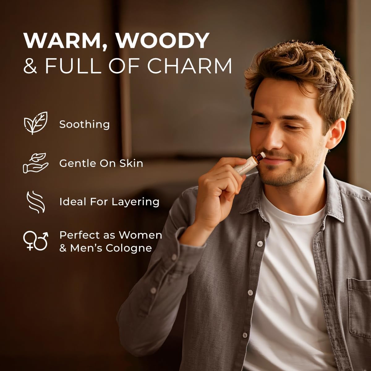 Gya Labs Sandalwood Essential Oil Roll On for Calming Essence Anywhere - Skincare and Captivating Scent for Both Women and Men - (0.34 Fl Oz) - Cruelty-Free, 100% Natural and Quality Assured