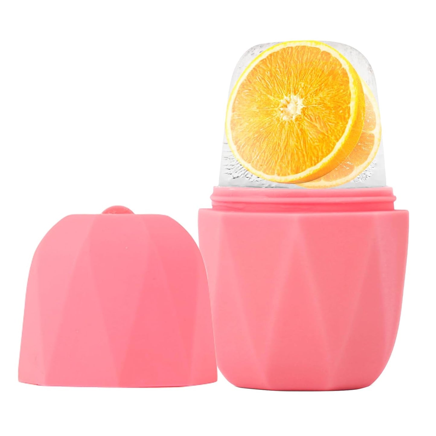 Ice Roller for Face, Qewro Silicone for Tone skin, Reusable Eye Puffiness Relief, Ice Roller Mold for Neck, Facial Roller to Remove Fine Lines Pores Anti Wrinkles (Pink)