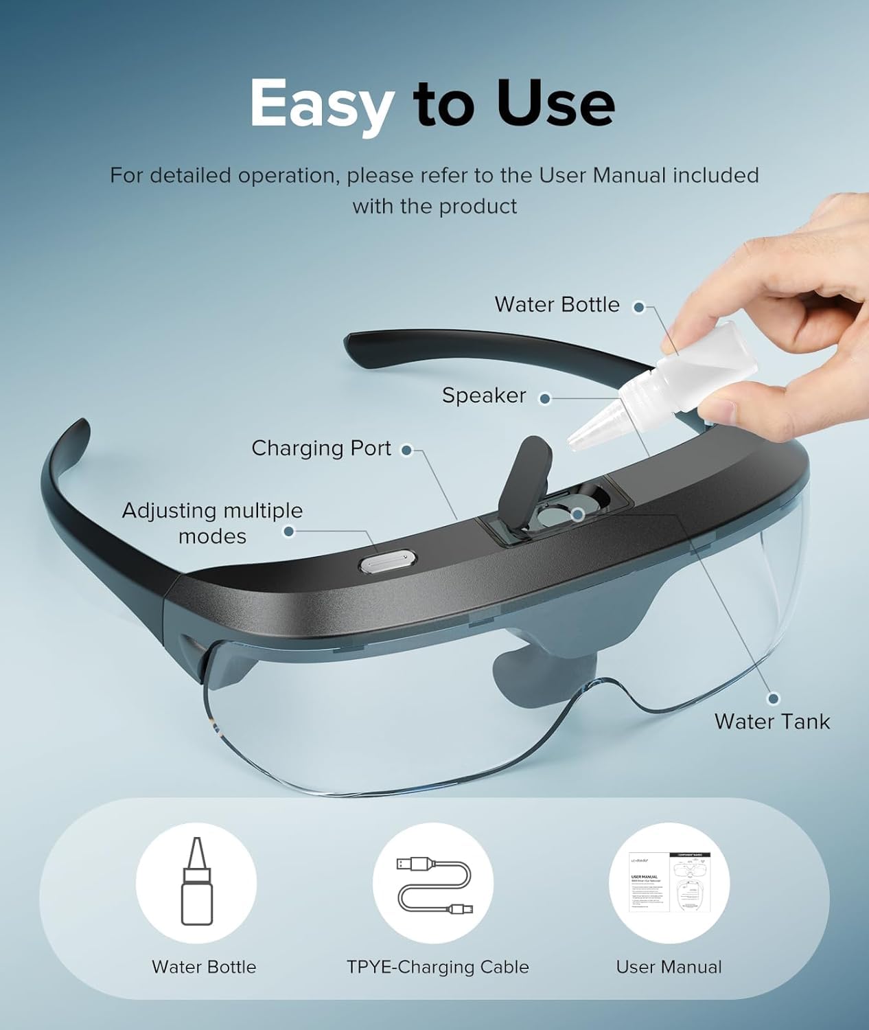 Eyespa Mist Mask Steam Eye Mask for Dry Eyes Heated Eye Care Device Eye Heated Nano Mist Spraye Portable Warm Compress Eyes Mister for Eyelid Eye Skin SPA Eye Steam Relief Dry Eye and Stye