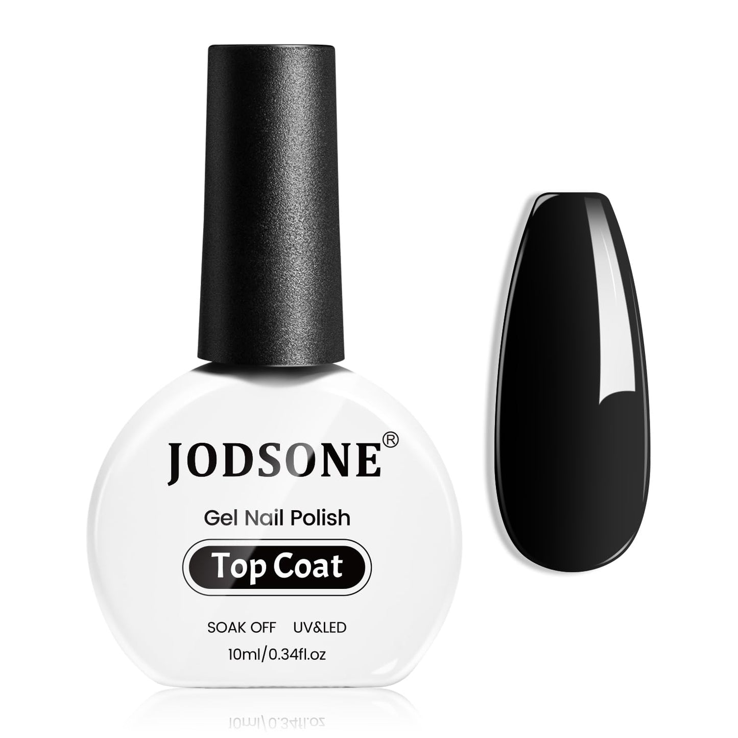JODSONE 10ML Top Coat Gel Polish High Gloss Shine Finish Long Lasting Gel Nail Polish Professional Manicure Home DIY No Wipe Need U V Lamp Curing