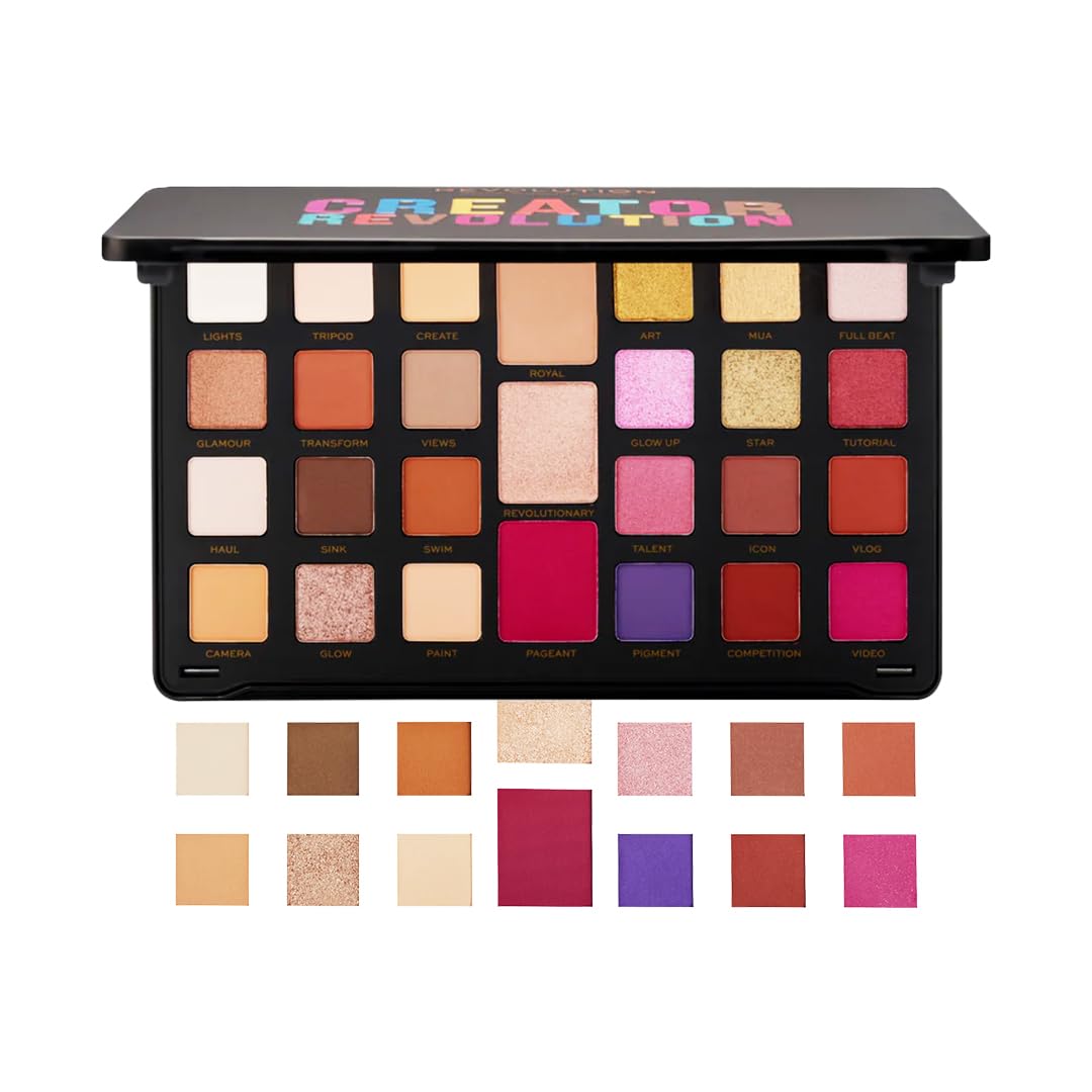 Makeup Revolution, Creator Limitless, Eyeshadow Palette, Nude Reign, 30.9g