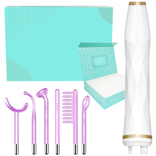 High Frequency Facial Wand - TUMAKOU Portable Violet High Frequency Facial Skin Machine - with 6 Glass Tubes