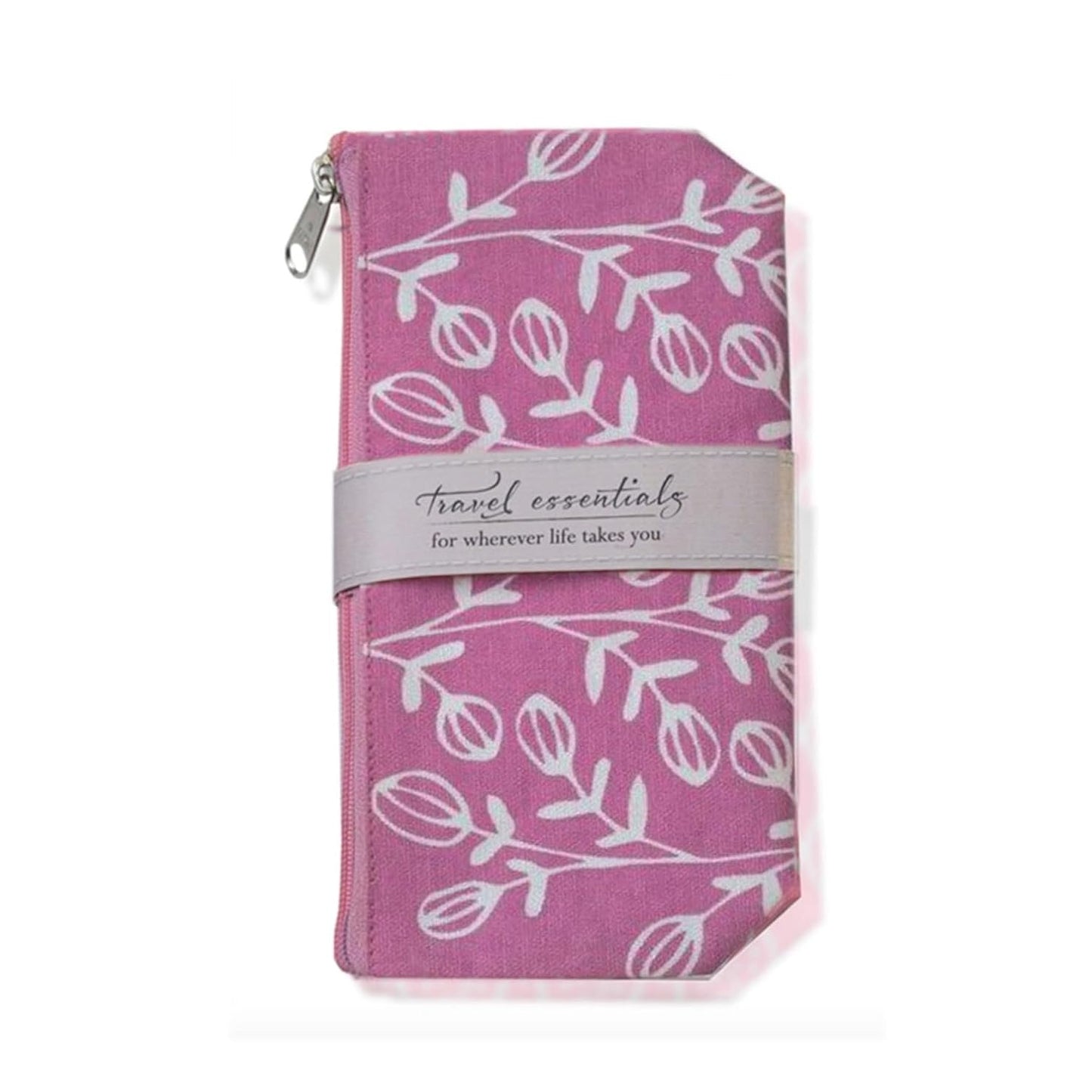 Cosmetic Bag Travel Essentials Canvas Makeup Pouch Toiletry Bags, 4.75" x 8.5", Jasmine Plum