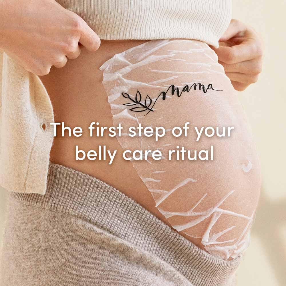 Evereden Soothing Belly Mask - 4 Belly Masks for Pregnant Women 2nd & 3rd Trimester - Hydrating, Nourishing, & Soothing Pregnancy Skin Care Belly Masks - Clean & Vegan Pregnancy & Maternity Products