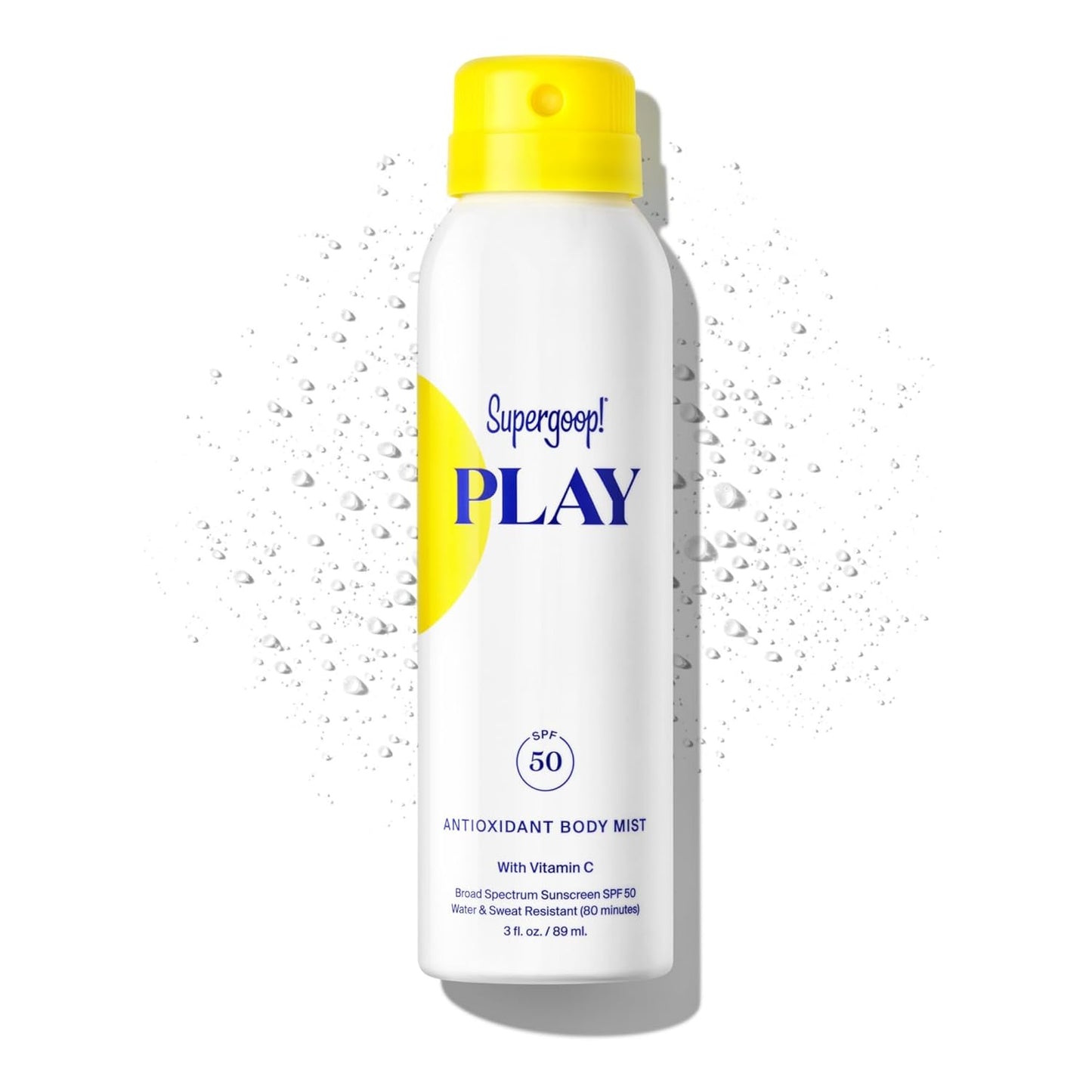 Supergoop! PLAY Antioxidant Body Mist w/Vitamin C - 3 fl oz - SPF 50 PA++++ Broad Spectrum Sunscreen - Body Spray - Great for Active Days