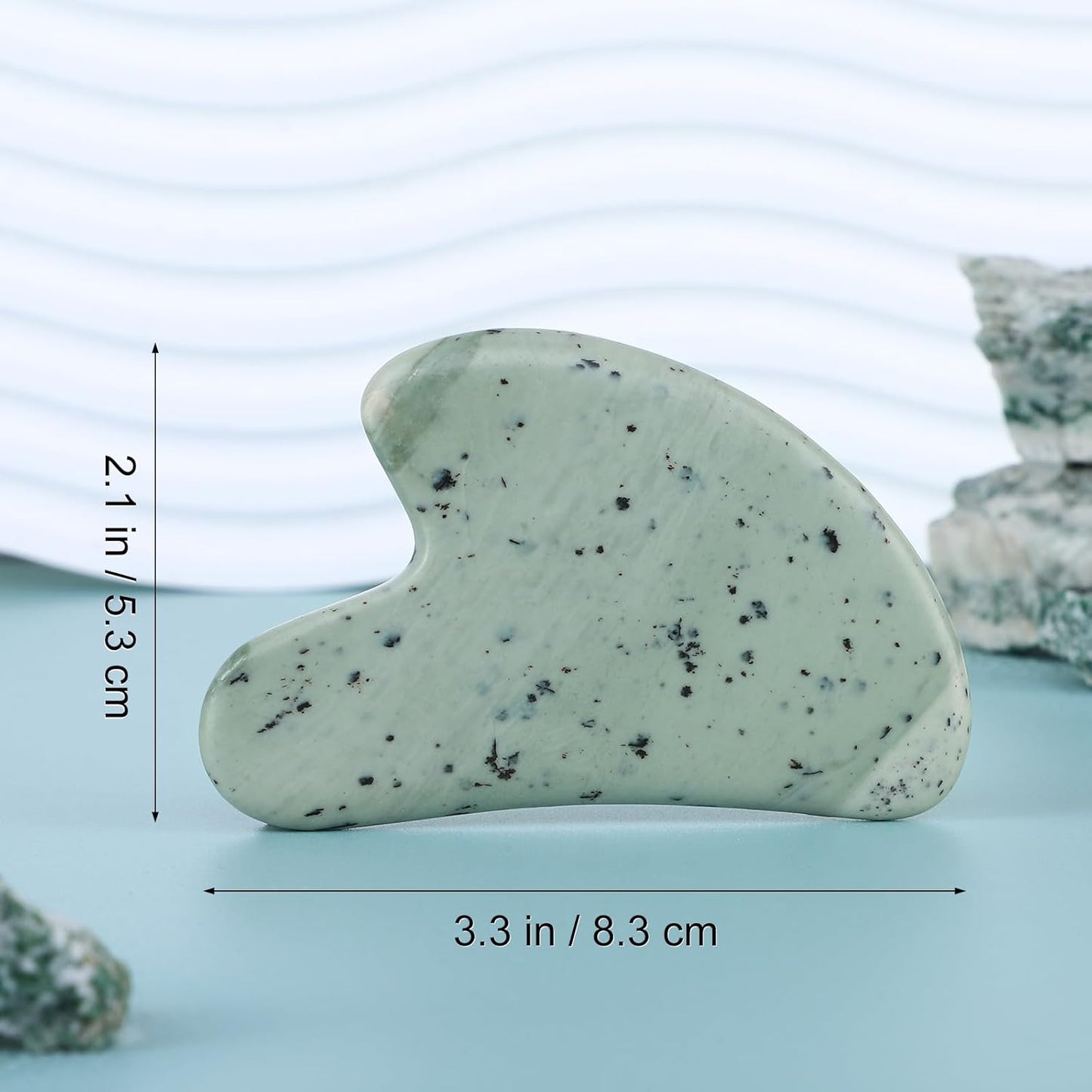 Gua Sha Facial Tools Guasha Tool Gua Sha Jade Stone for Face Skincare Facial Body Acupuncture Relieve Muscle Tensions Reduce Puffiness Festive Gifts (Yellow-Green)