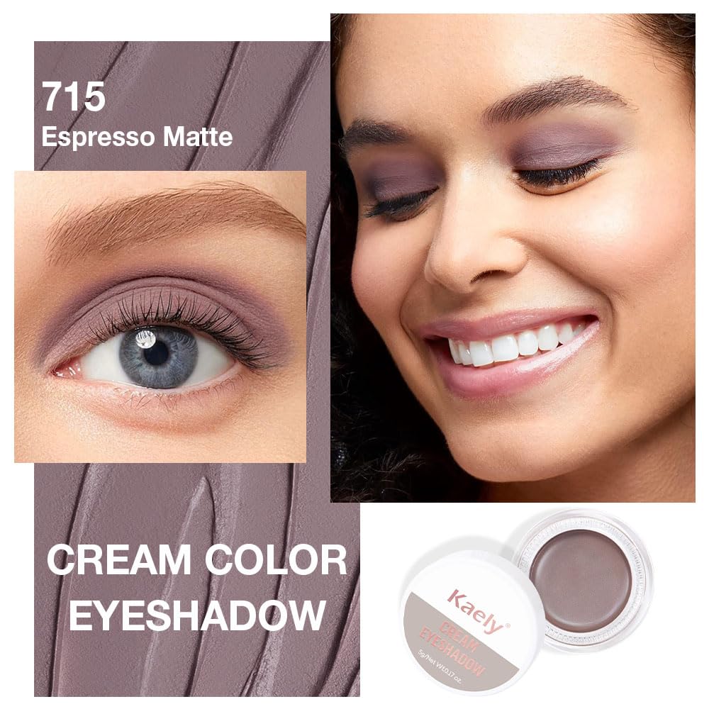 Single Cream Espresso Coffee Brown Matte Eyeshadow Palette Makeup, Natural Single Mini Instant Holographic Eyeshadow For Women, Sombras Crema Para Ojos, Talc, Paraben&Cruelty Free, 715