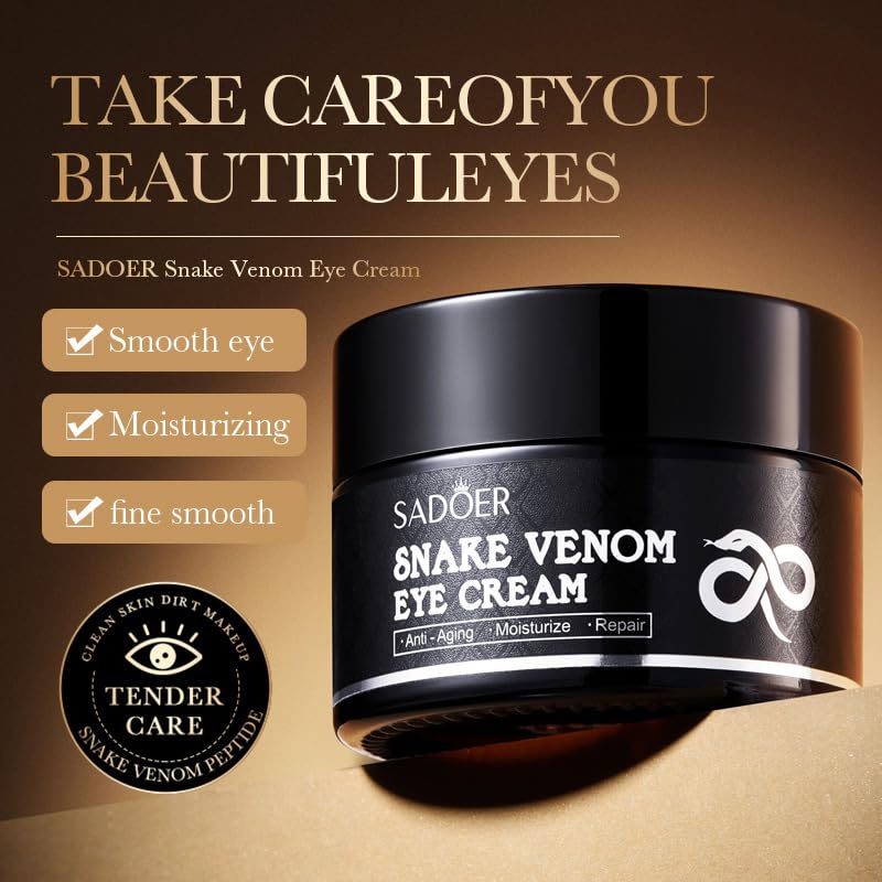Firming Eye Cream, Snake Venom Peptide Eye Cream, Daily Anti-Aging Under Eye Cream, Remove Pouches Dark Circles Anti-Wrinkle Diminishing Eye Lines Lifting Firming