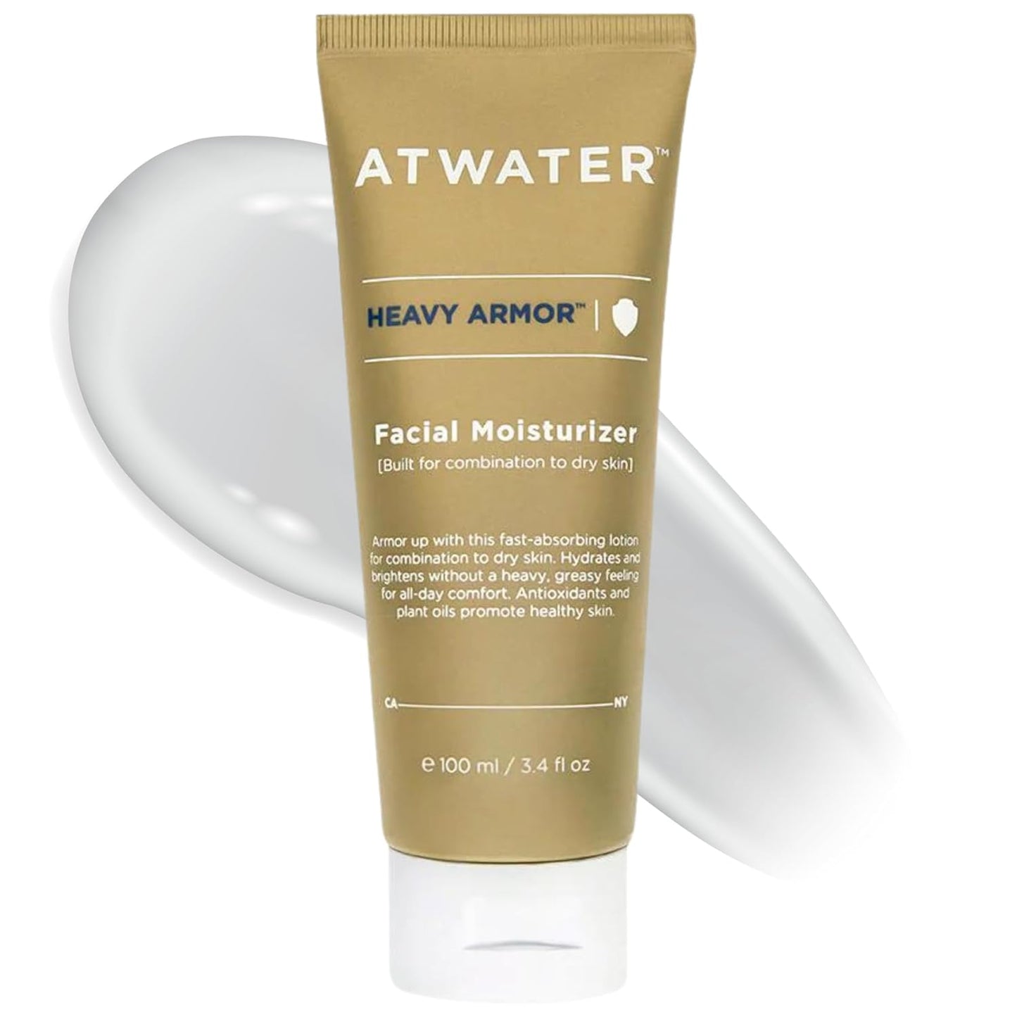 ATWATER Heavy Armor Men's Facial Moisturizer, Intensive Hydrating & Anti-Aging Formula with Niacinamide and Shea Butter for Dry Skin - 3.4 oz
