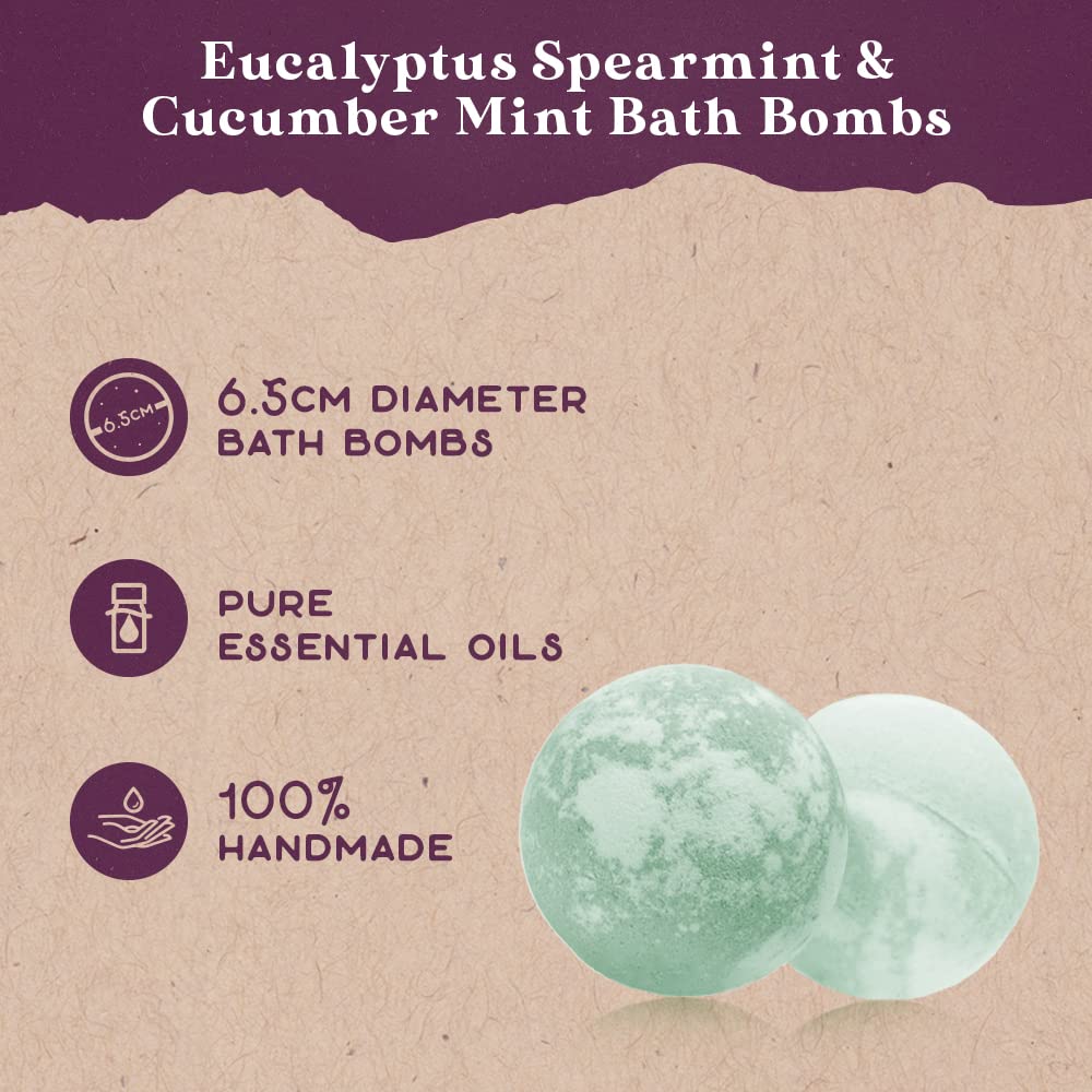 Purple Canyon Bath Gift Set for Women | Revitalizing Eucalyptus Spearmint and Cucumber Mint Self-Care Gift for Women