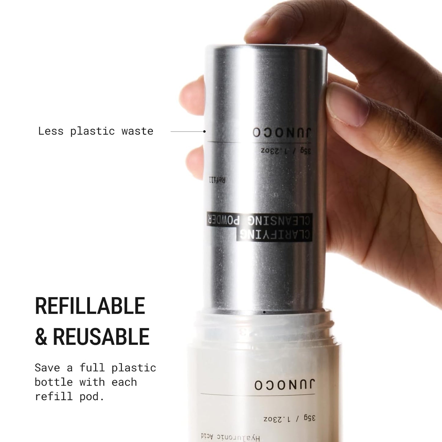 JUNO & Co. JADE Clarifying Cleansing Powder, Refill Pod Only for Effortless Cleanse with Exfoliating and Hydrating